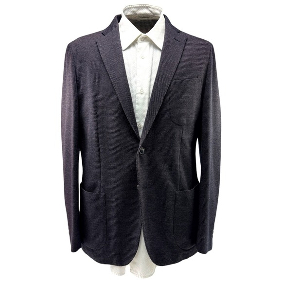 Dondi Jersey Saks Fifth Avenue Men's Soft Jacket 44R Knit Italy Herringbone